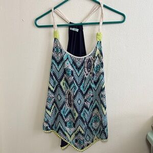 Maurices Blue and Green Patterned Camisole